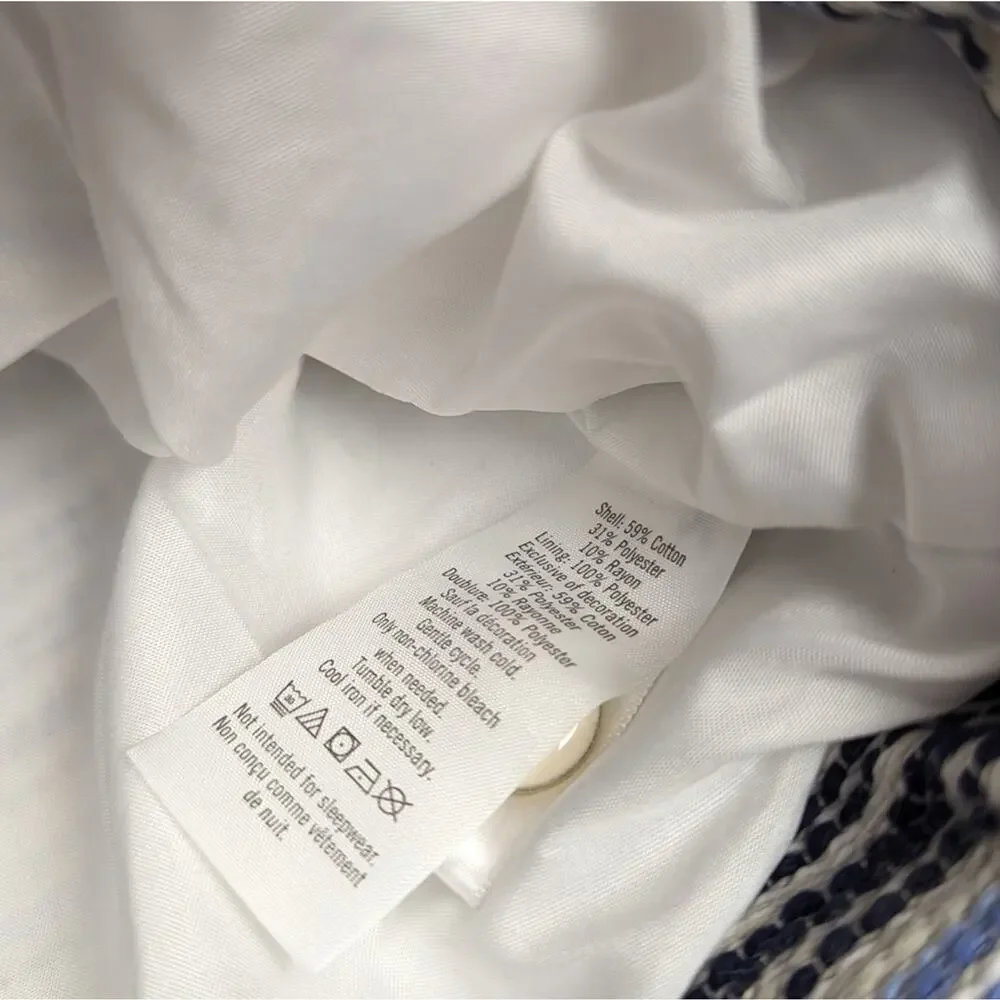 NWT Janie and Jack Blue and White Striped Pearl Snap Jacket Size 6